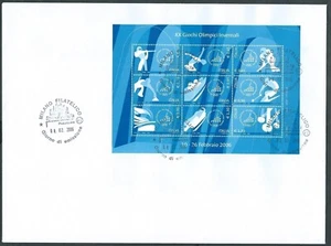 2006 ITALIA FDC FOGLIETTO OLIMPIADI INVERNALI DI TORINO NO TIMBRO ARRIVO - BG - Picture 1 of 1