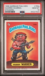 1986 Topps Garbage Pail Kids Series 4 OS4 Warrin Warren 156a PSA 10 GEM MINT gpk - Picture 1 of 2