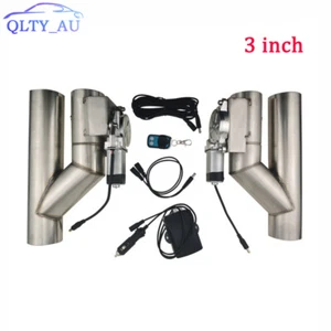 3'' Double Electric Exhaust valve Y Pipe Single Control Valve Remote Switch - Picture 1 of 14