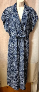 H&M Women's Blue Floral Collared Cap Sleeve Wide Leg Jumpsuit - Size 6 - NWOT - Picture 1 of 11
