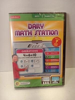 Lakeshore - Daily Math Station - Math Grades 1-3 (PC CD Rom) Brand New Sealed - Image 1 of 4