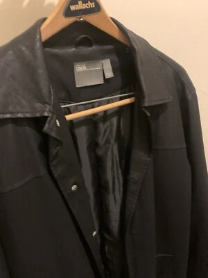 ASOS size Small Leather Unisex Jacket Black Button Up - Image 1 of 4