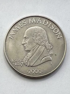 2000 Republic of Liberia $5 James Madison Commemorative Issue Coin - Picture 1 of 3