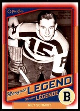 2012-13 O-PEE-CHEE OPC MARQUEE LEGEND RED MILT SCHMIDT BOSTON BRUINS #504