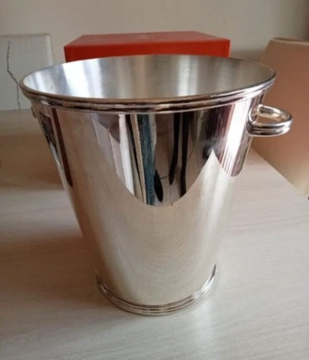 Rare Lot de 5 Seaux à Champagne /Rafraichissoirs Ercuis en Métal Argenté - Photo 1/3