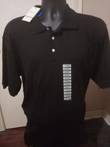 New Van Heusen Premium Pima Cotton Polo Shirt Men’s Large L Black Short Sleeve - Picture 1 of 10