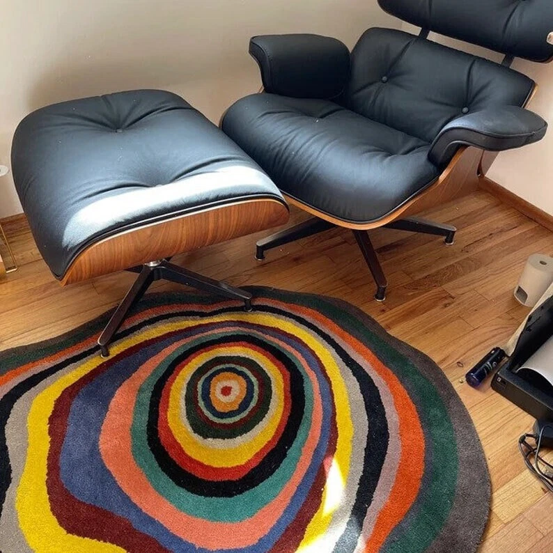 Irregular Handmade Tufted Wool Carpet for Living Room, Bedroom, Hall, Entryway - Image 1 of 4