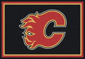5x8 Milliken Calgary Flames 1041 Sports NHL Spirit Area Rug - Approx 5'4"x7'8" - Picture 1 of 1