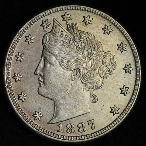 1887 Liberty V Nickel CHOICE BU *UNCIRCULATED* MS E117 ACCM Cover
