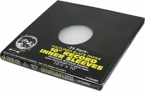 (25) 10" Black Polylined Record Inner Sleeves HEAVYWEIGHT Paper Plastic ARCHIVAL - Picture 1 of 6