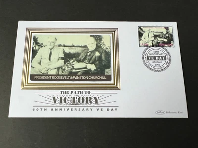 Sierra Leone 2005 60th Anniversary VE Day - Churchill & Roosevelt Benham FDC - Image 1 of 2