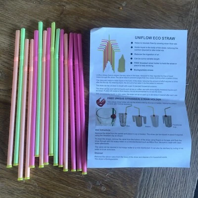 Pack de 15 pajitas flexibles unidireccionales nuevas selladas para ancianos/discapacitados  Foto 1 de 4