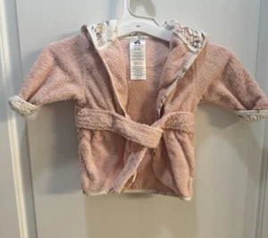 Just Born Baby Girls Pink Hooded Bath Robe Size 0-9 Months Terry Cloth Feel - Picture 1 of 5