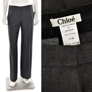 *FALL FAVE!* Chloe Women's Gray Wool Pants Trousers sz 6 US / 38 F - Picture 1 of 9