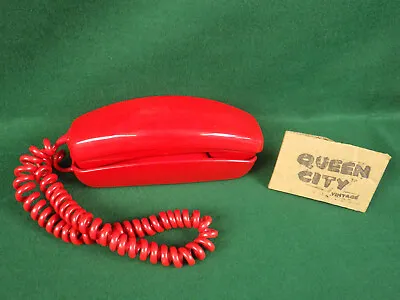 Vintage ITT Red Slim Line Rotary Telephone/phone 1978 MCM Retro • 88€