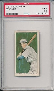 Buck Weaver 1911 T212 OBAK Rookie Card PSA 5.5 High Grade RC! Rare - Picture 1 of 1