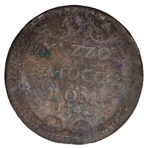 STATO PONTIFICIO Benedetto XIV 1/2 Mezzo Baiocco 1842 Roma A. I - Picture 1 of 2