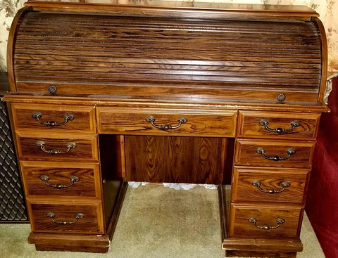 Solid Wood Roll Top Desk Cover