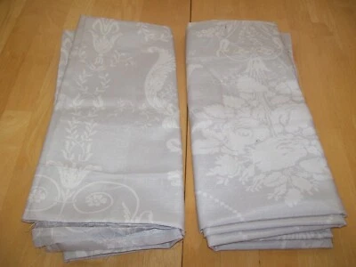 Lote 2 Piezas Tela Decoración Damasco Material Beige/Blanco Mantel Reutilizar Foto 1 de 4