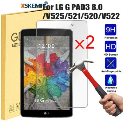 2Pcs For LG LG G PAD 3 4 2 F X Tempered Glass Film Screen Protector Cover Film - Image 1 of 4