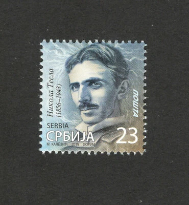 SÉRVIA-MNH SELO DEFINITIVO-FAMOSO NIKOLA TESLA-2019. - Imagem 1 de 2