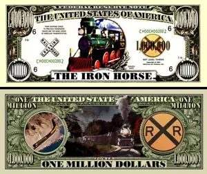 OUR IRON HORSE TRAIN DOLLAR BILL (2 Bills) - Picture 1 of 1