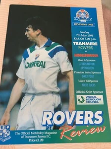 1995 Tranmere Rovers V Middlesbrough Football Soccer Match Programme - Picture 1 of 3