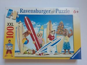 Ravensburger Jigsaw Puzzle Dogs with surfboards 100XXL Piece New in Box Rare