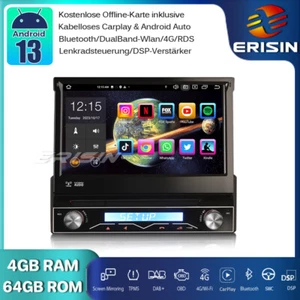 Universal 64GB DAB+CarPlay Android 13 Autoradio GPS WiFi BT5.0 RDS DSP DVD OBD2 - Bild 1 von 16