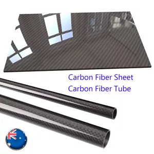 Pure Carbon Fiber Fibre Plate Panel Sheet Part Carbon Fiber Round Tube 3K Twill - Picture 1 of 11