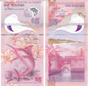 Bermuda - 5 Dollars 2024 UNC Pick W64 Polymer Lemberg-Zp - Picture 1 of 1