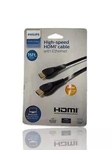 Philips A/V High-Speed 4K Ultra HD HDMI Cable with Ethernet 15ft (4.5m) Black - Picture 1 of 2