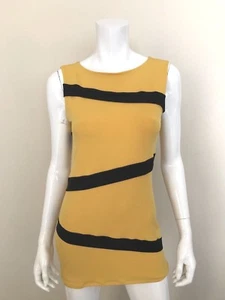 Top foderato senza maniche doppio strato giallo senape EVA VARRO NUOVO CON ETICHETTE taglia small NUOVO - Foto 1 di 10