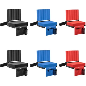 Stadium Seat Portable Bleacher Chair Padded with Cup Holder Shoulder Strap - Picture 1 of 29