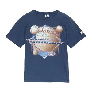 Vintage Cleveland Indians Baseball Starter T-Shirt Jugend Größe Large blau MLB - Bild 1 von 4