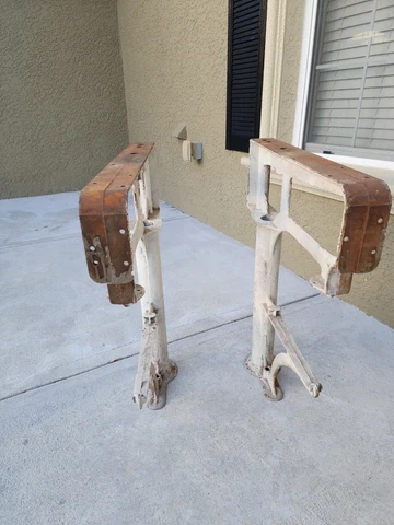 Vintage Antique Cast Iron Industrial Table Desk  Legs Rare Unique Hard to Find Cover
