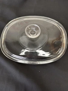 Vtg Pyrex Clear Glass Oval “25 PYREX F12 C A”- For 1.5qt Casserole Dish LID ONLY - Picture 1 of 3
