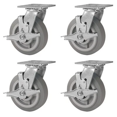 SYRANTION 6 Inch Caster Wheels Heavy Duty,Capacity550-2200LB- Rubber Wheels