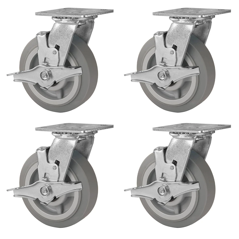 SYRANTION 6 Inch Caster Wheels Heavy Duty,Capacity550-2200LB- Rubber Wheels