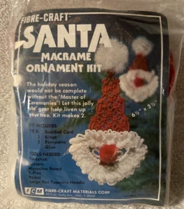 Fibre- Craft ~Santa Macrame Ornament Kit Makes Two - Picture 1 of 2