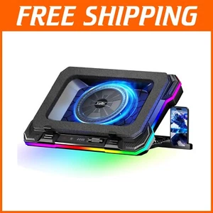 Adjustable Laptop Cooling Stand with Rapid Cooling & 10 RGB Modes - 15.6-19.3in - Photo 1/9