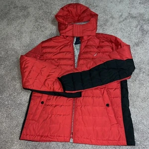 Chaqueta acolchada para hombre Nautica con capucha desmontable roja/negra M - Imagen 1 de 7