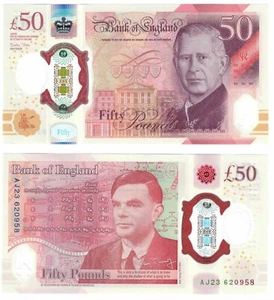 2024 Great Britain P401 Polymer 50 pounds Banknote King Charles UNC - Picture 1 of 1