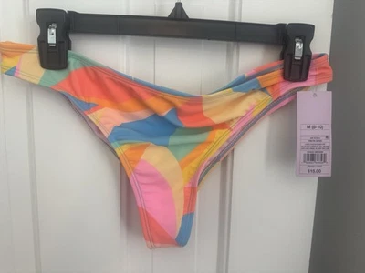 NWT Wild Fable Bikini Bottom Swim Colorful Low Rise High Leg Cheeky M Multi - Image 1 of 4