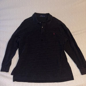Polo Ralph Lauren Herren Gr. L Tall Schwarz Knopfleiste Rot Pony Langarm Hemd - Bild 1 von 4