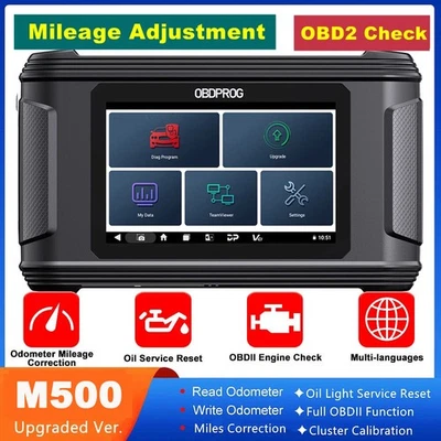 OBDPROG M500 Odometer Correction Mileage Adjustment Car OBD2 Oil Reset Scanner - Image 1 of 4