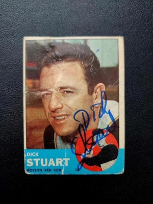 DICK STUART Signed 1963 Topps #285 Red Sox Auto Autographed - Image 1 of 2