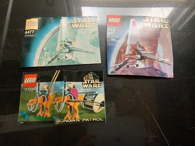 2 juegos LEGO Star Wars Gungan Patrol Sky Hopper 7115 y 4477 instrucciones raro Foto 1 de 4