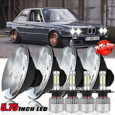 4 PIEZAS 5-3/4 5.75" LED haz alto/bajo ámbar DRL para BMW 325i 528i 535i E30 Foto 1 de 4