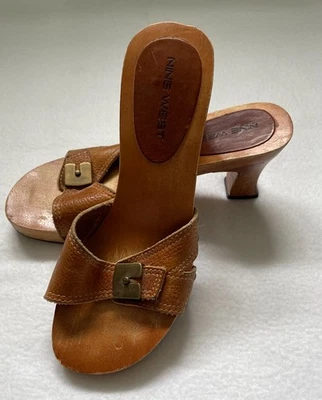 Tacones baddie vintage Y2K plataforma peep toe con correas de cuero difíciles de encontrar - talla 7 Foto 1 de 4